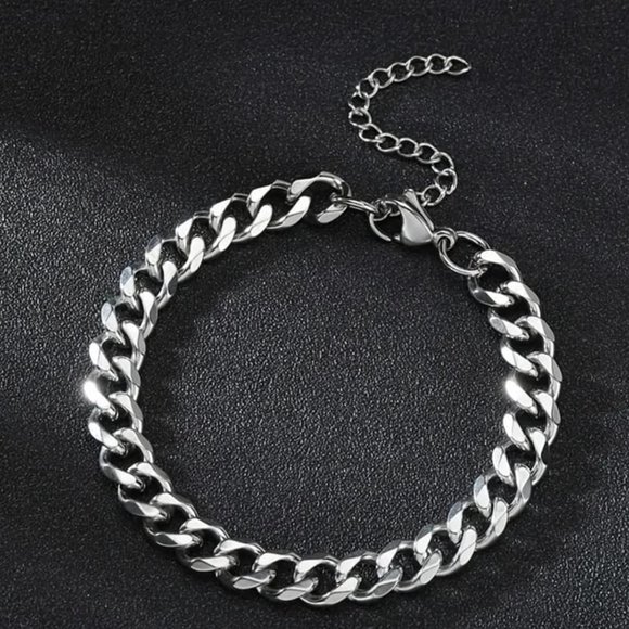 Mens chunky cuban chain bracelet Titanium steel NEW - Picture 1 of 2
